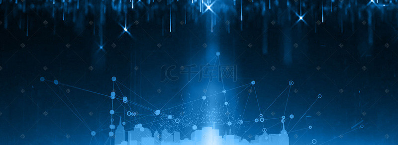 大气电子商务背景图片_蓝色电子商务科技签到背景
