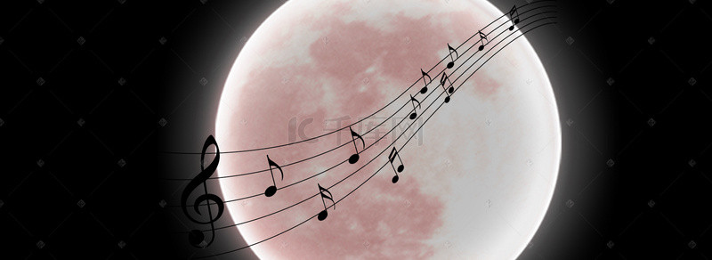 音乐素材背景图片_音乐在月亮的笔记图片