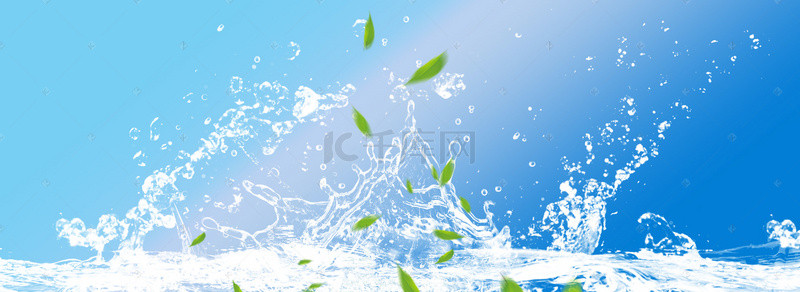 保湿水背景图片_水润化妆品水花清水浅蓝色背景