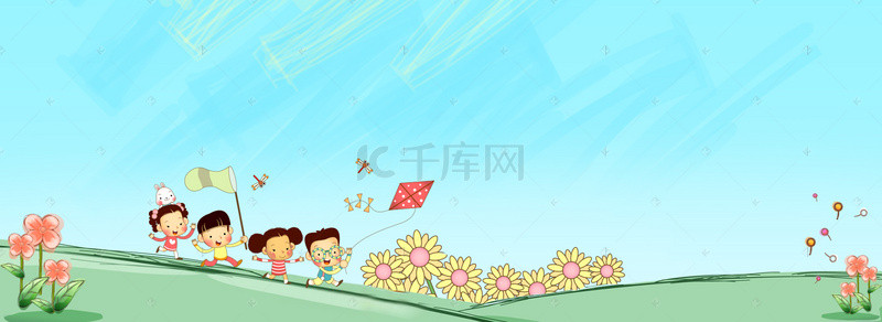 放风筝的小孩banner背景