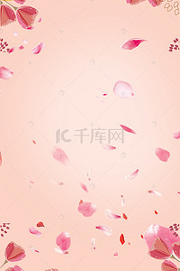 粉色心形花瓣背景图片_红色粉色心形唇印圆的白光花瓣广告背景