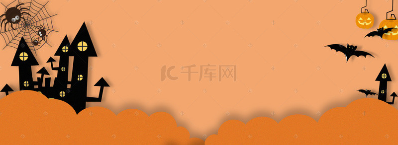 万圣节banner背景图片_万圣节可爱卡通Banner