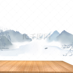 木板背景图片_中国风淡雅分层主图背景