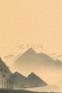 励志背景图片_中国风国画校园文化展板海报背景模板