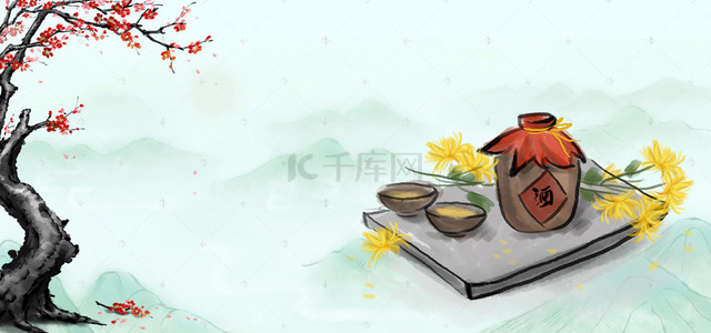 酒背景图片_创意中国风酒文化海报背景素材