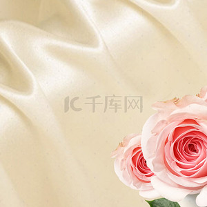 白色丝绸花朵化妆品主图背景素材