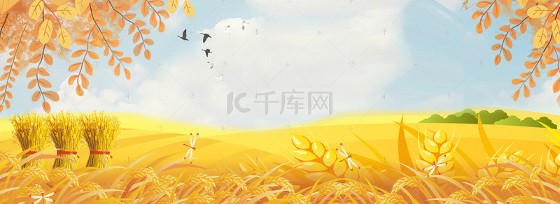 小麦背景图片_创意合成秋天背景