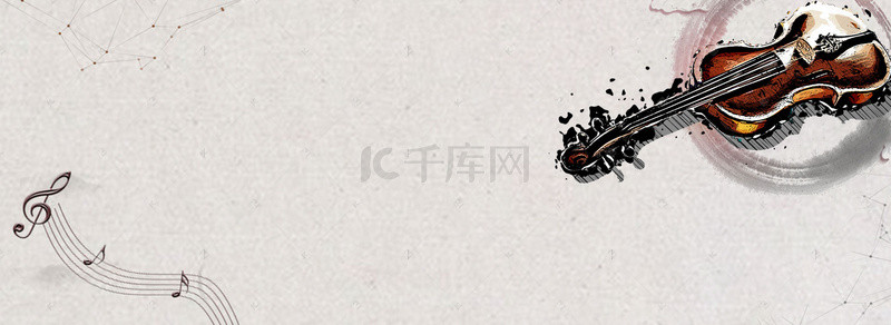 暑期班小提琴培训中国风banner