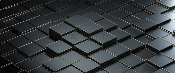 黑色质感背景图背景图片_黑色黑金立方体质感背景展台