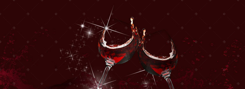 红酒背景图片_干杯红酒杯质感红色电商Banner