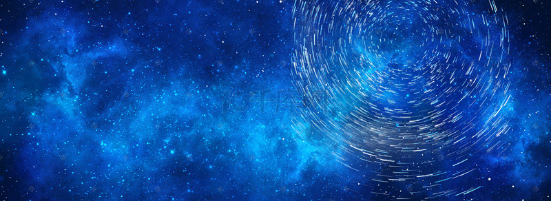 宇宙星空大气背景图片_蓝色旋转星云设计海报背景