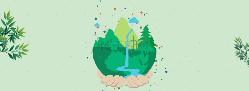 低碳环保背景图片_环保绿色地球banner