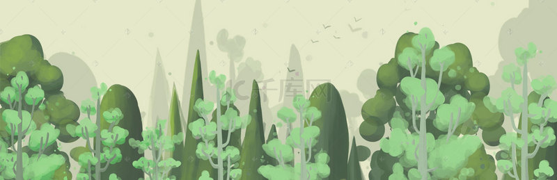 免费植物背景图片_卡通树林背景免费下载