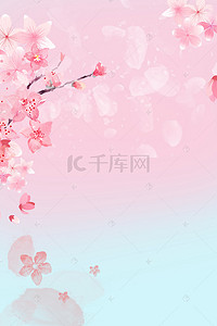 粉色浪漫樱花季海报背景