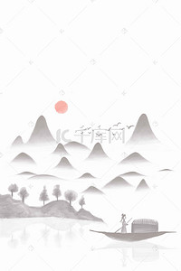 中国古韵背景图片_中国风水墨画古韵平面广告