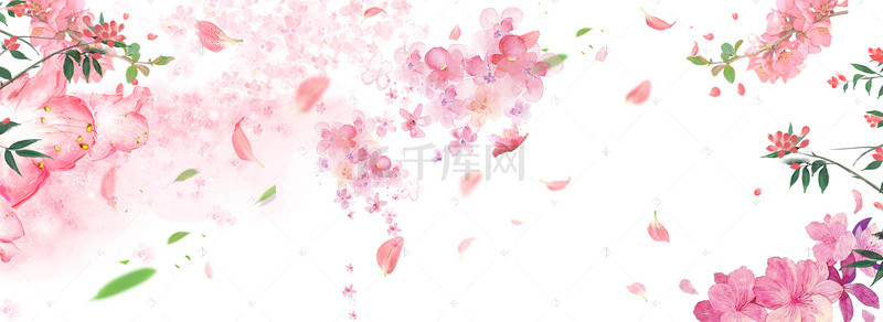 蓝色背景粉色花朵背景图片_唯美粉色花朵产品上新背景