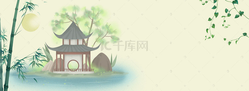 国庆背景图片_灰色古典颐和园国庆出游促销banner