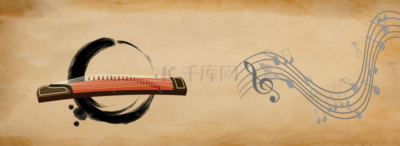 水墨图片素材背景图片_中国风音乐背景图片