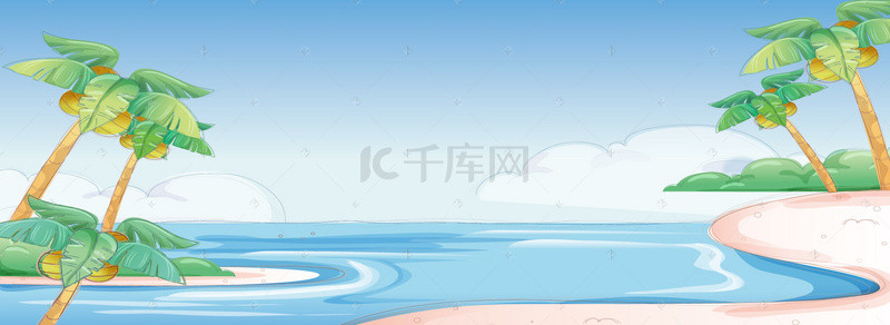 美丽的椰子树沙滩景色背景图片_美丽的夏季沙滩景色
