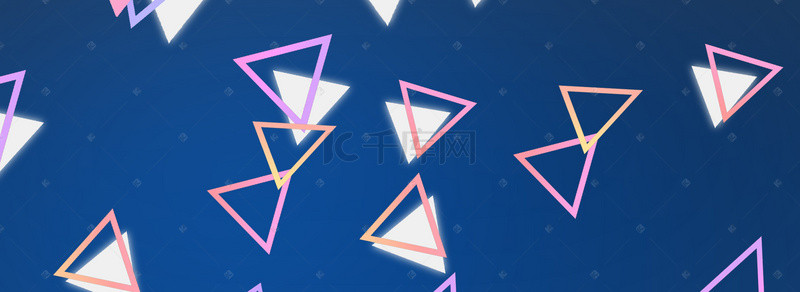 蓝色几何立体三角渐变光束线条banner