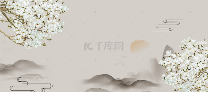 清新背景图片_中国风文艺清新Banner背景