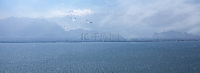 宁静宽阔的大海风景