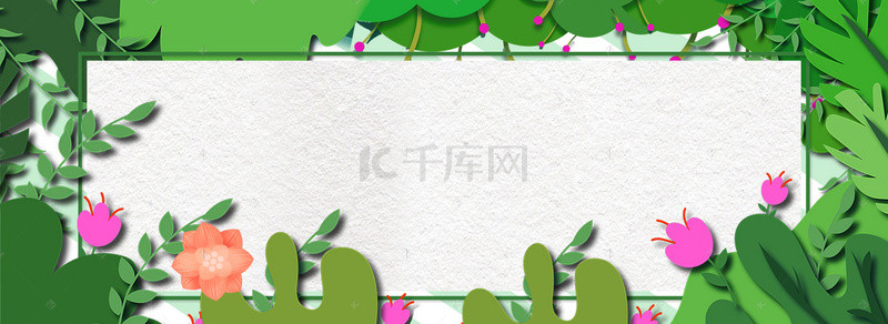 夏季促销鲜花背景图片_夏季促销剪纸花卉海报banner