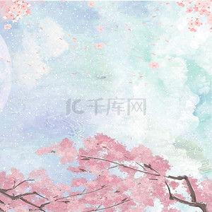 中国风海报首页背景图片_古典唯美粉色花朵化妆品主图