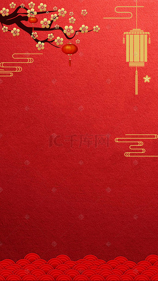 海报设计背景图片_中国风新年红色海报背景