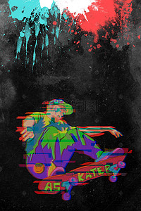 嘻哈音乐风墙纸背景图片_扁平科技嘻哈音乐