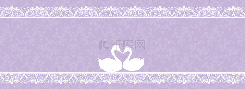 奢华婚礼纹理紫色banner背景