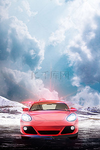 炫酷汽车促销背景图片_简约大气炫酷汽车展示背景合成