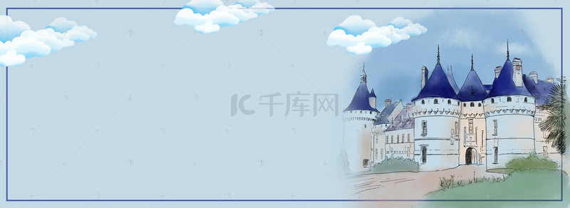 国庆商背景图片_彩色扁平欧洲旅游国庆假期电商banner