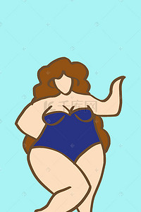 烦恼的胖子背景图片_简约卡通手绘胖子H5背景图