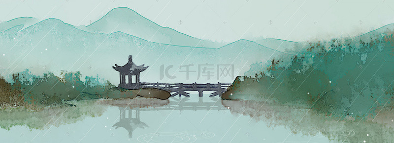 雨伞手绘背景图片_雨水清新简约白色海报背景