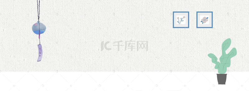 卡通手绘窗户背景图片_手绘文艺清新绿植banner