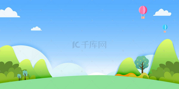 手绘环保背景图片_低碳卡通手绘绿色banner