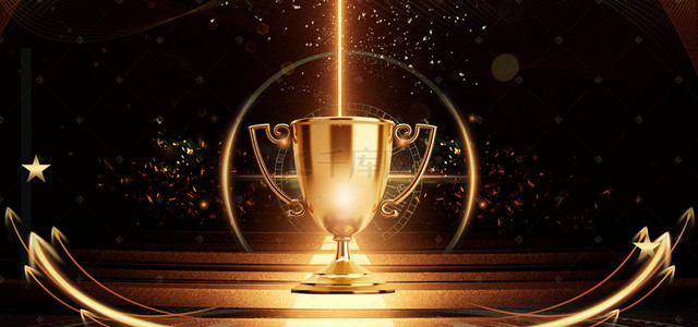 奖杯logo背景图片_2019年度颁奖盛典舞台背景