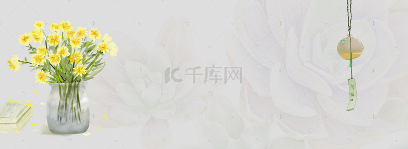 简约文艺日系风素雅浅灰banner