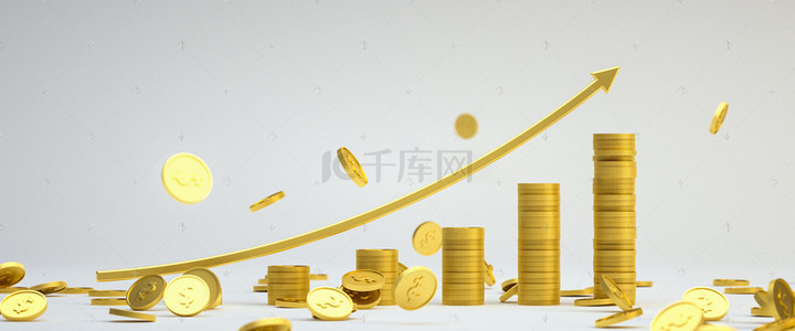 金币贷款背景图片_C4D金融金币电商场景背景海报