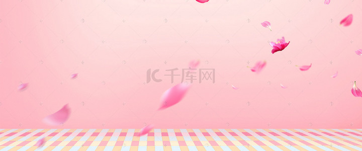 玫瑰背景图片_简约花瓣背景banner