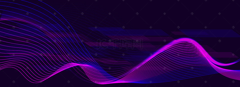 紫色渐变线条纹理banner背景