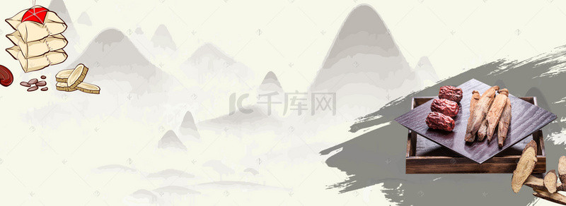 广告贴背景图片_冬病夏治古风医疗文化展板banner