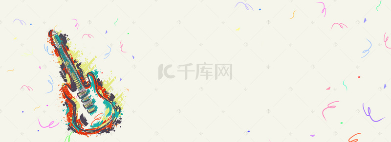 吉他社团招新背景图片_社团手绘灰色banner