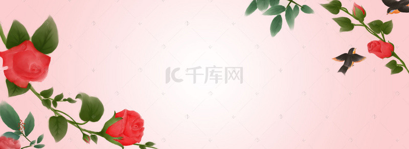 banner爱心背景图片_红色玫瑰banner