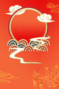 烫金喜庆红色背景图片_传统中国风纹样背景
