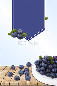 采摘水果背景图片_新鲜蓝莓采摘蓝莓节海报背景素材