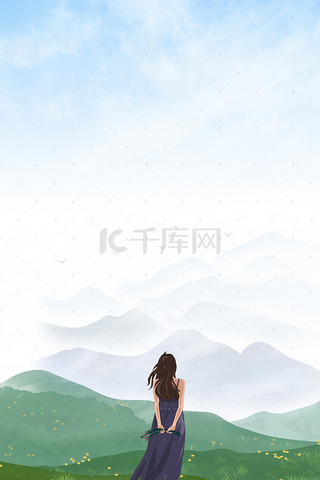 中国风古典插画展板背景