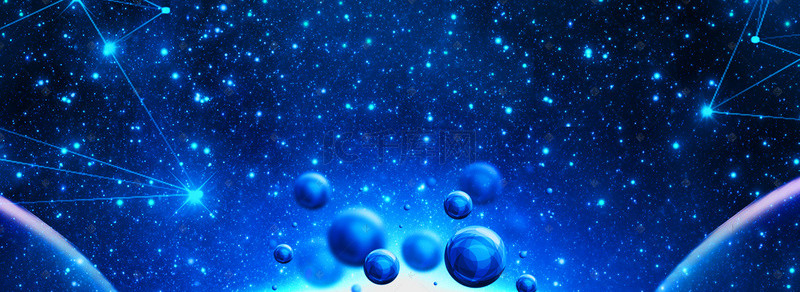 蓝色科技商业海报背景图片_年底冲刺蓝色科技星空球体海报
