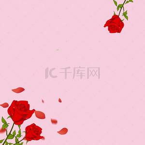粉色小清新玫瑰psd分层主图背景素材
